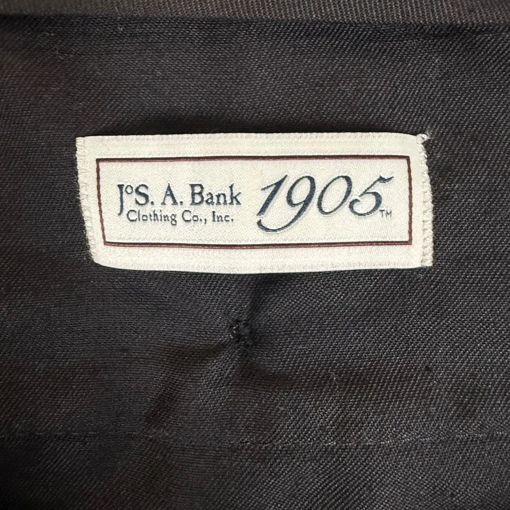 Jos A Bank Tuxedo Pants 42R 1905 Collection Black Satin Stripe Wool 254141